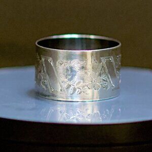 Antique Sterling Napkin Ring - Silver - No Mono US 1.55"D x 1" 21g